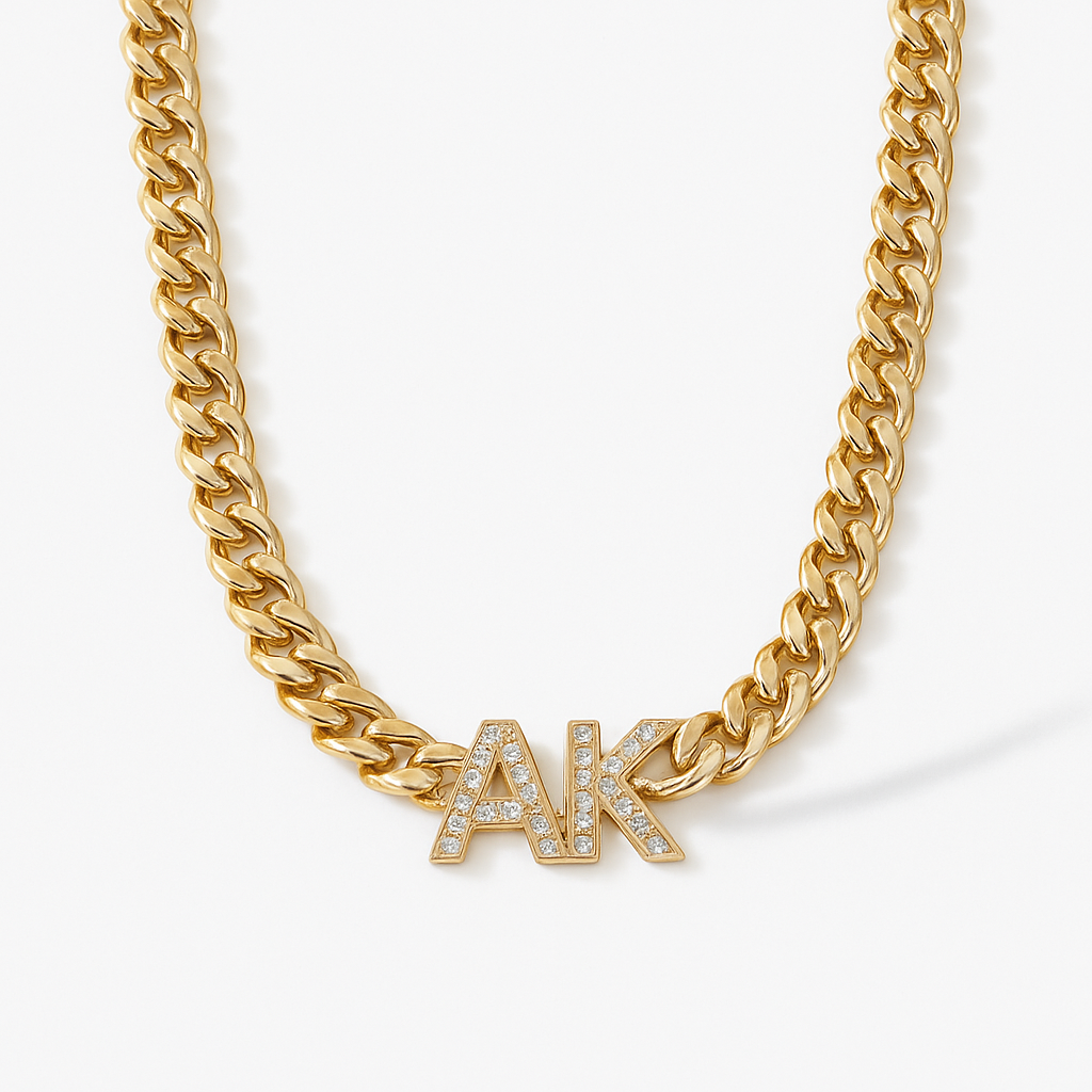 The Cuban Initial Necklace