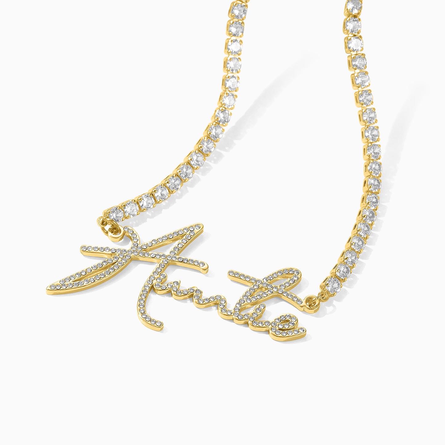 The Crystal Tennis Name Necklace
