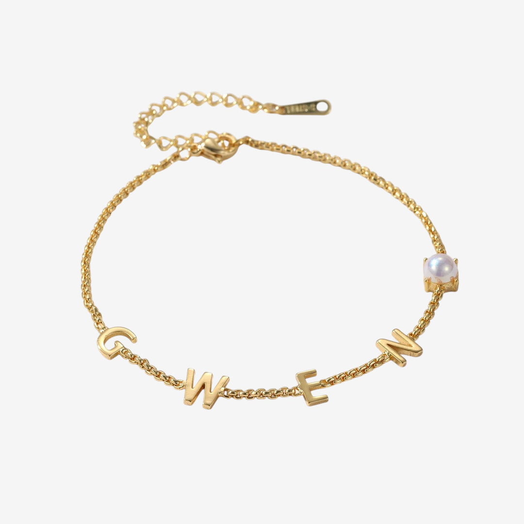 Pearl Name Chain Bracelet