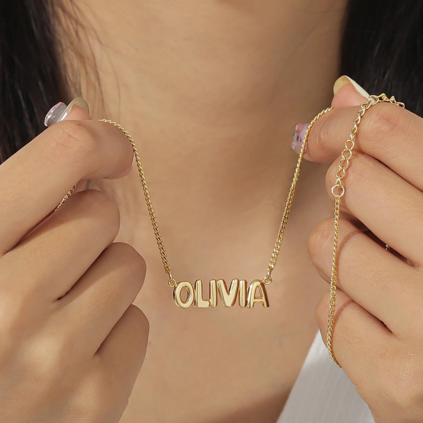The 3D Bubble Name Necklace