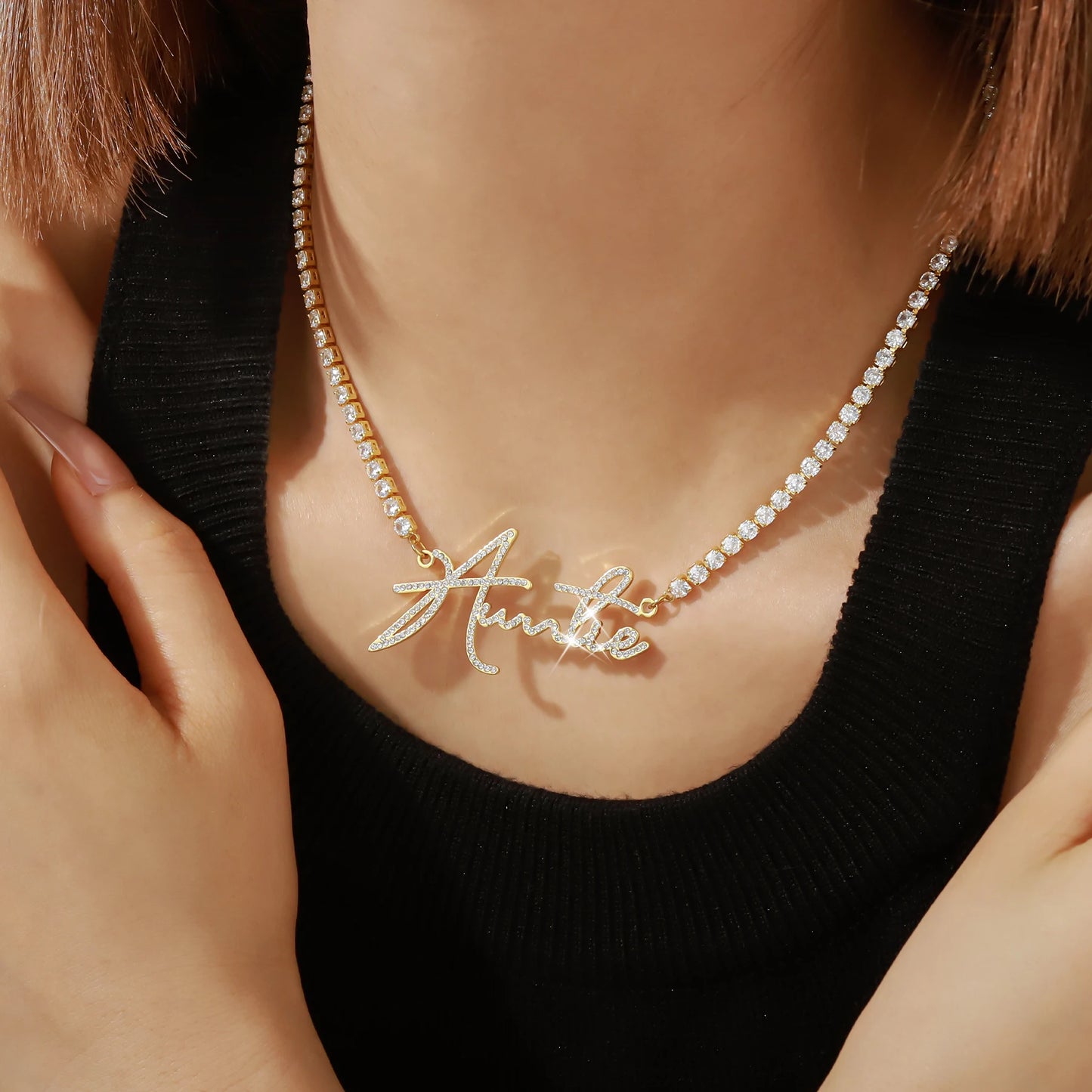 The Crystal Tennis Name Necklace