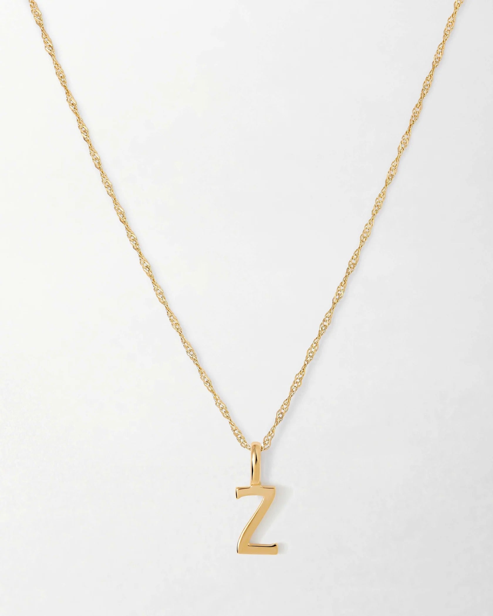 Solid Gold Initial Necklace
