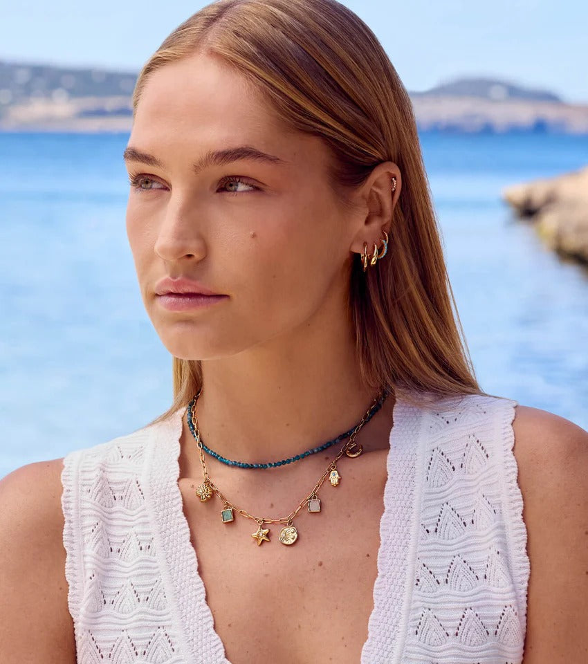 Made Mine Ocean Charm Necklace (Gold)