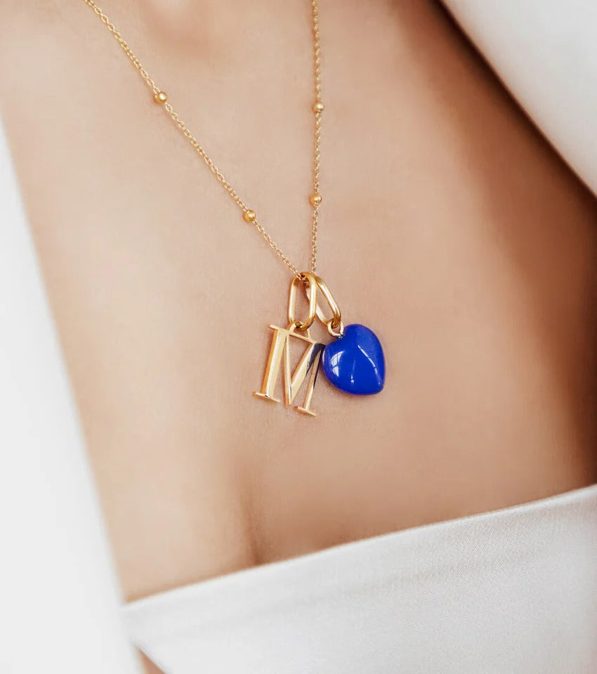 Personalised Initial & Birthstone Necklace (Gold)