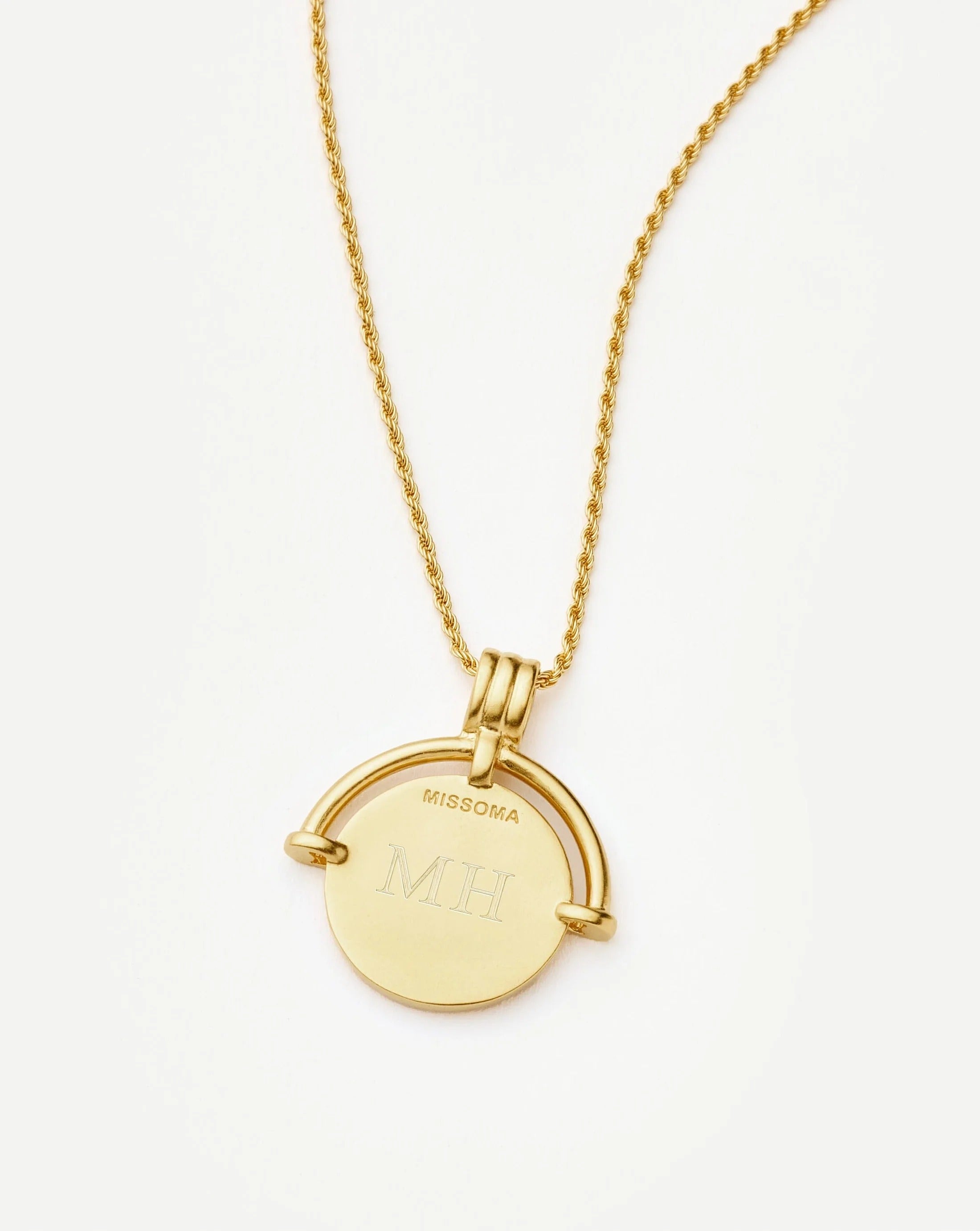 Lucy Williams Medium Engravable Roman Arc Coin Necklace