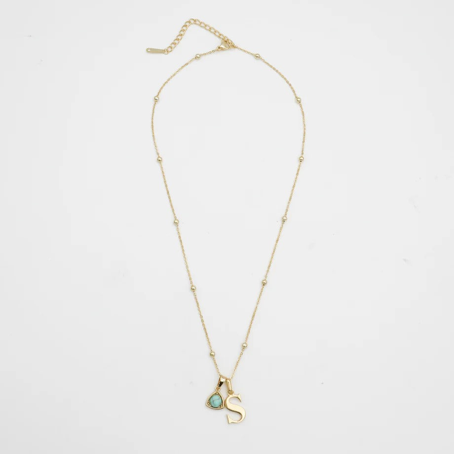Kayla Initial & Birthstone Necklace