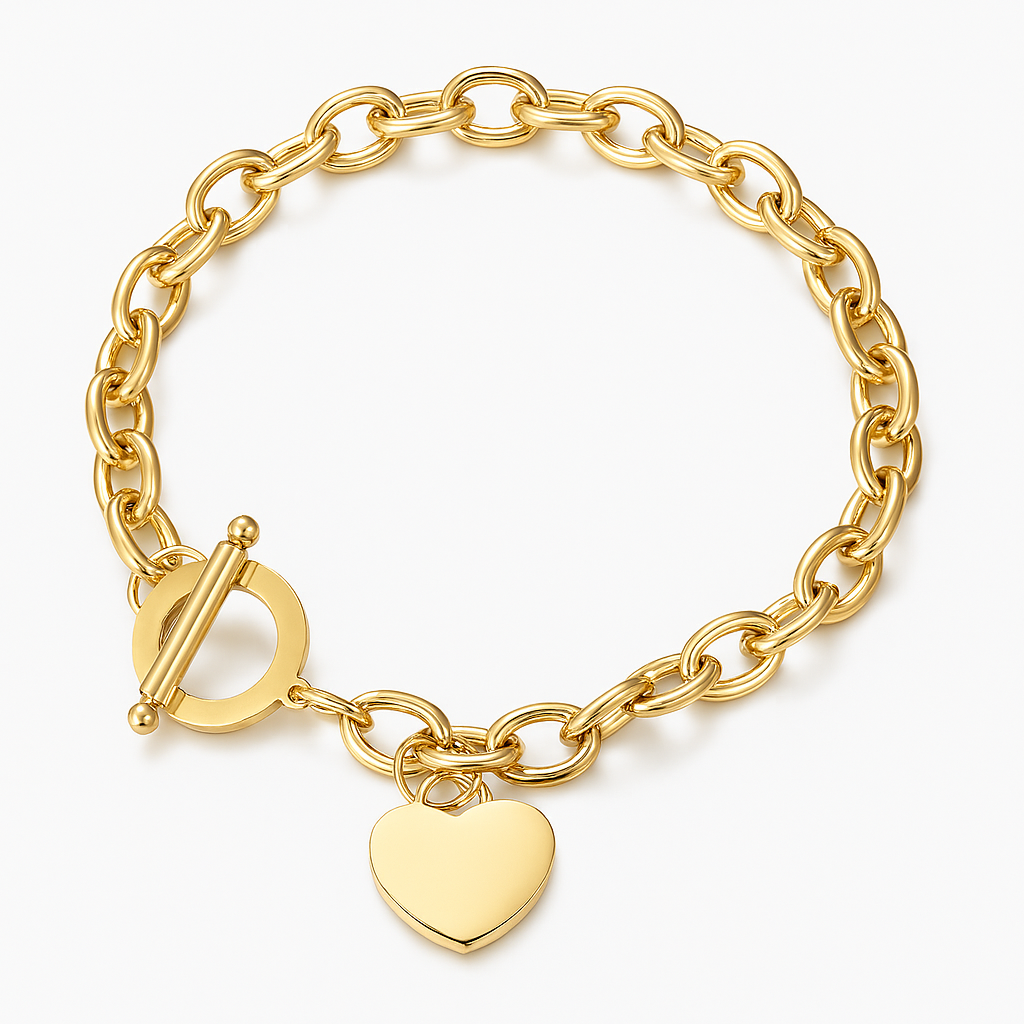 Engravable Chunky Heart Bracelet