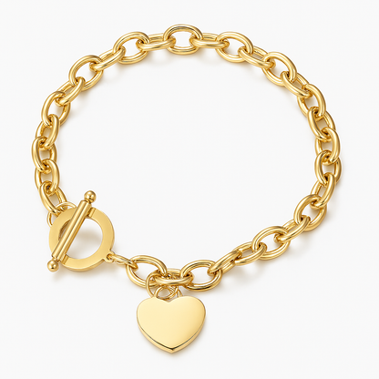 Engravable Chunky Heart Bracelet