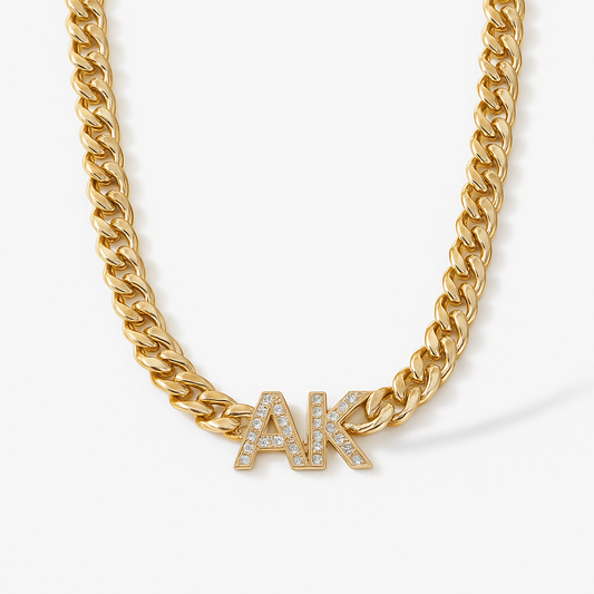 The Cuban Initial Necklace