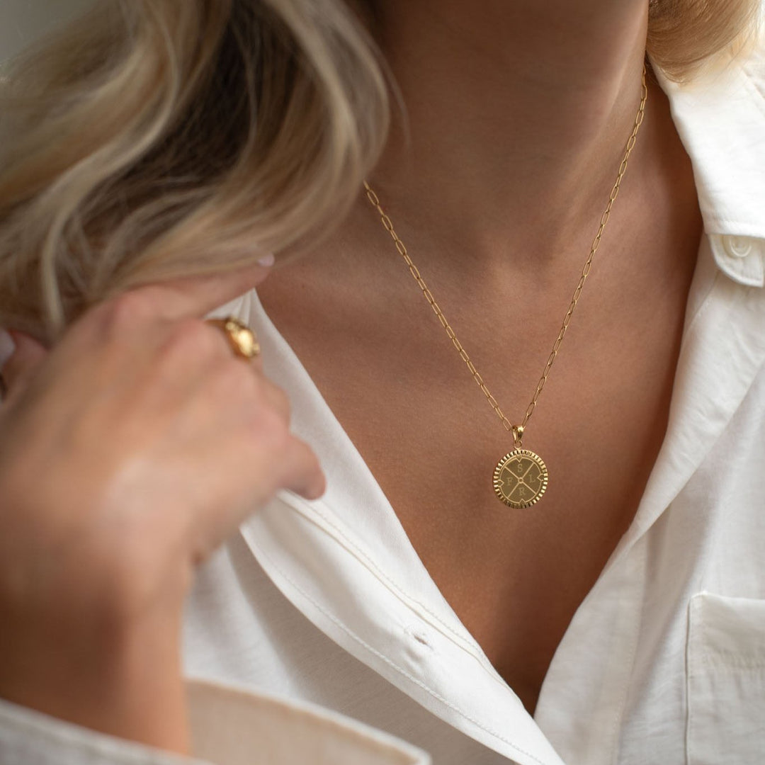 Initial Compass Necklace