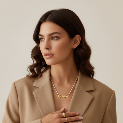 The Tennis Name Necklace