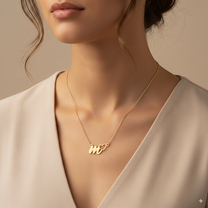 Script Initial Necklace
