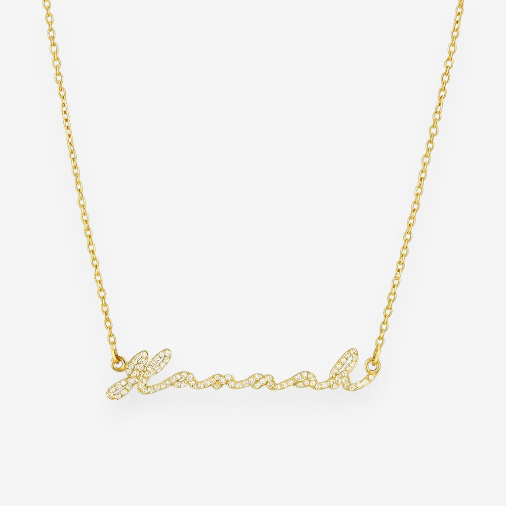 Crystal Signature Name Necklace