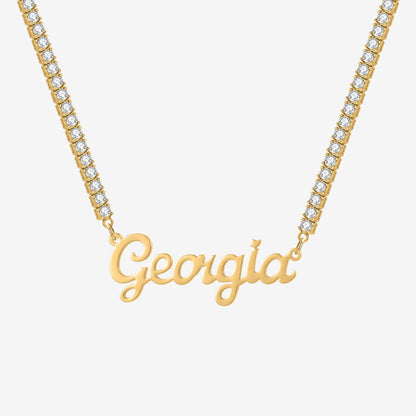 The Tennis Name Necklace