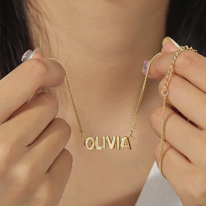 The 3D Bubble Name Necklace