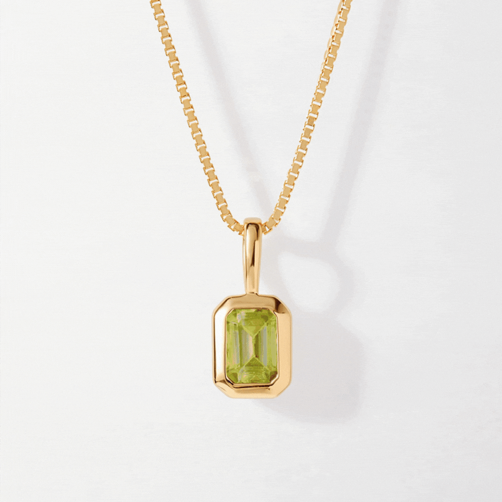 Rectangle Birthstone Necklace