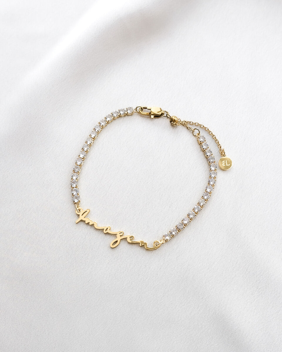 Signature Name Tennis Bracelet (Gold)