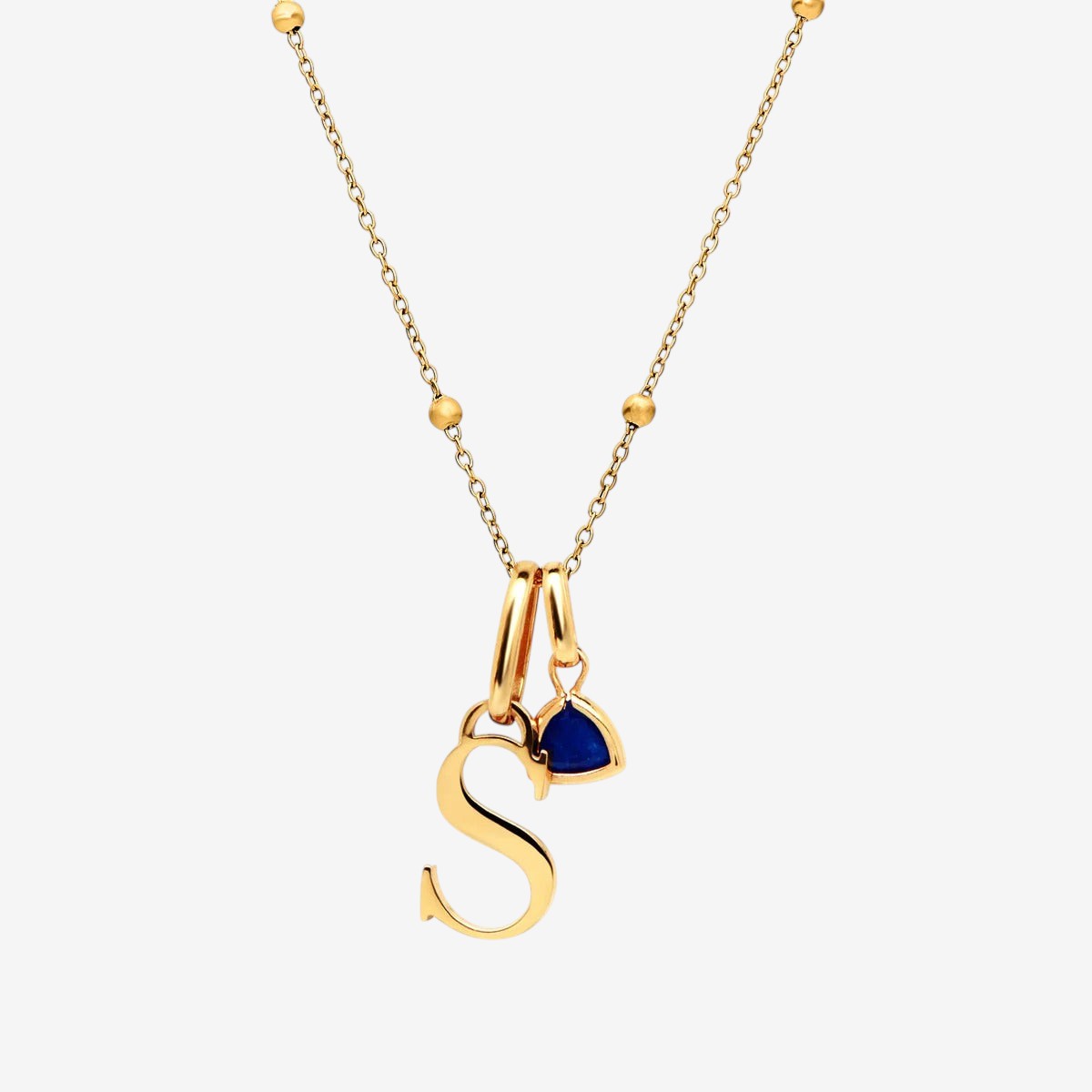 Initial & Birthstone Necklace