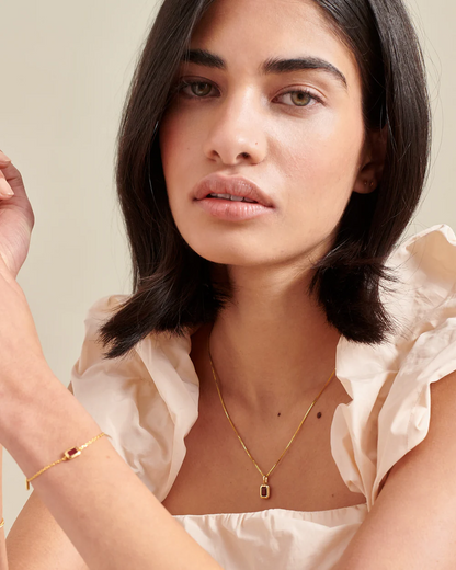 Rectangle Birthstone Necklace