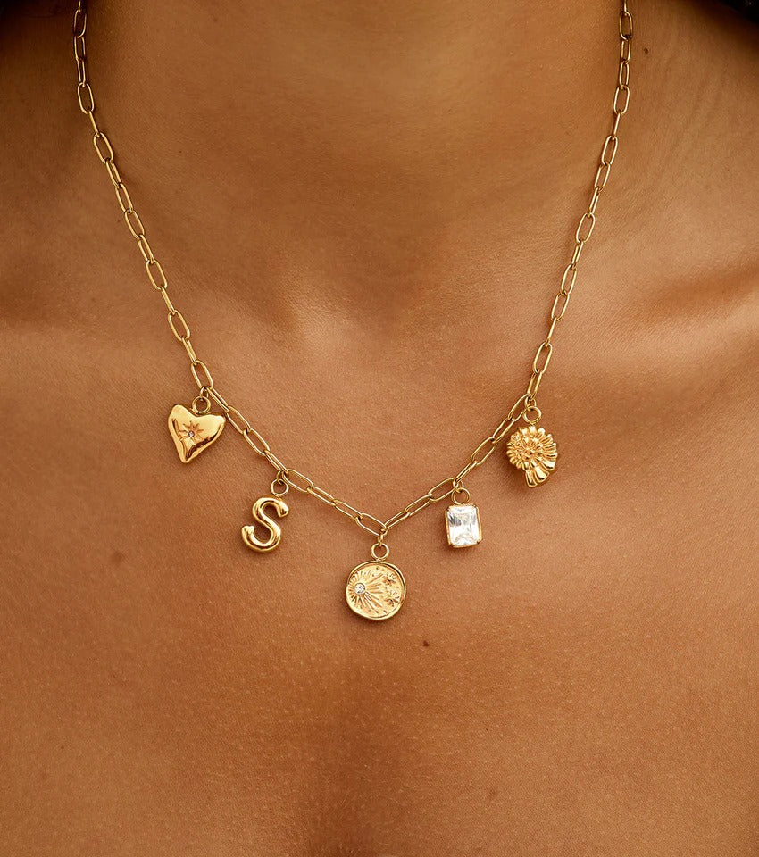 Made Mine Ocean Charm Necklace (Gold)