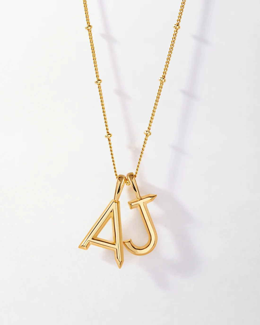 Double Initial Necklace - Gold