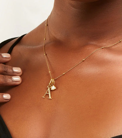 Initial & Birthstone Necklace