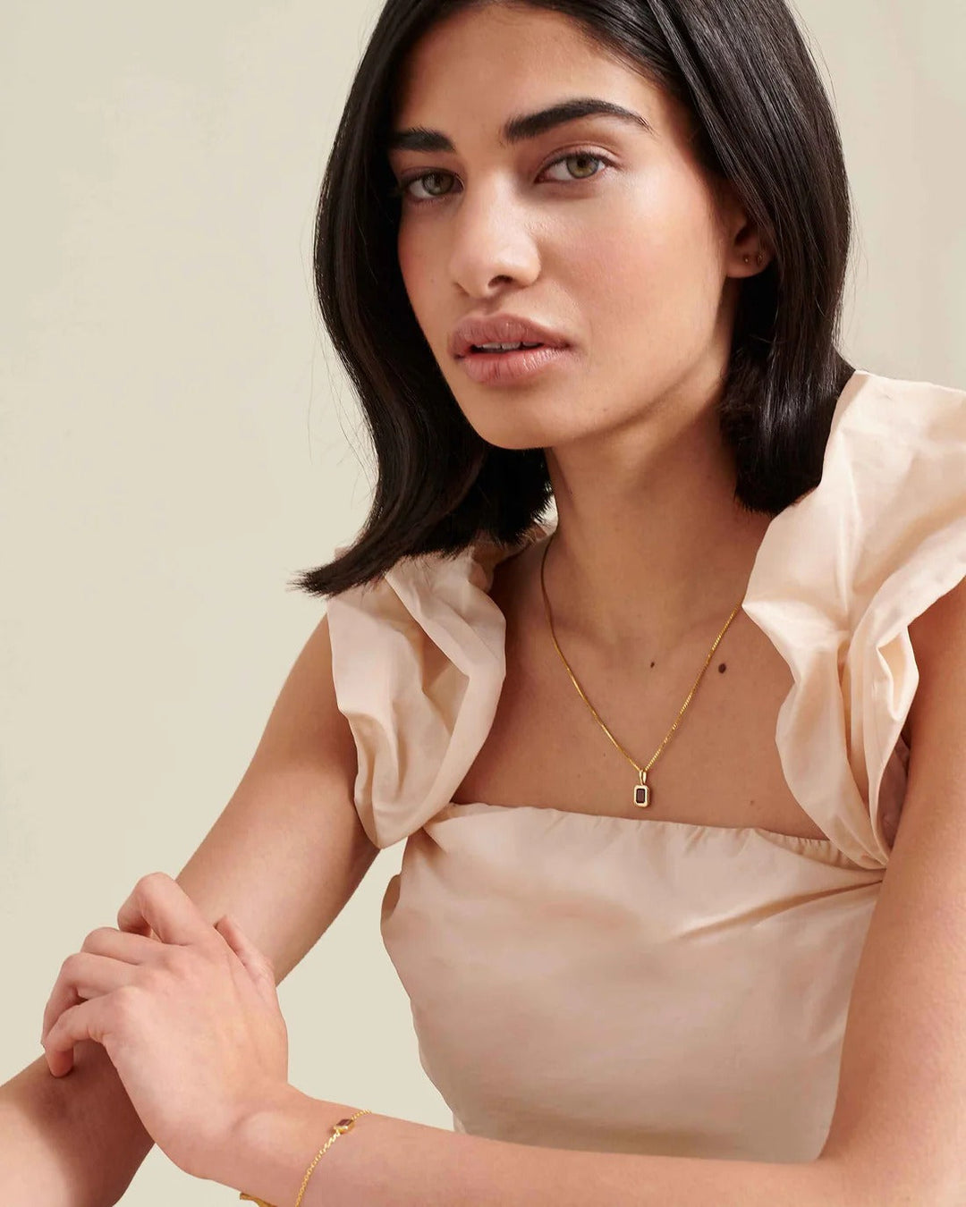 Rectangle Birthstone Necklace