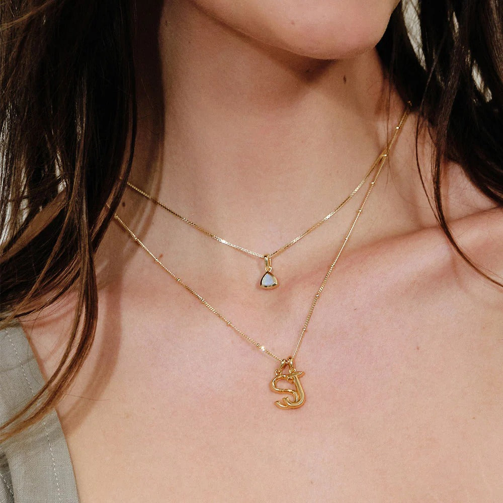 Double Initial Necklace - Gold