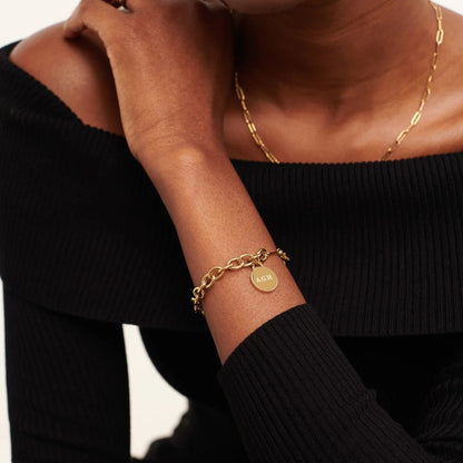 Engravable Classic Chunky Disc Bracelet