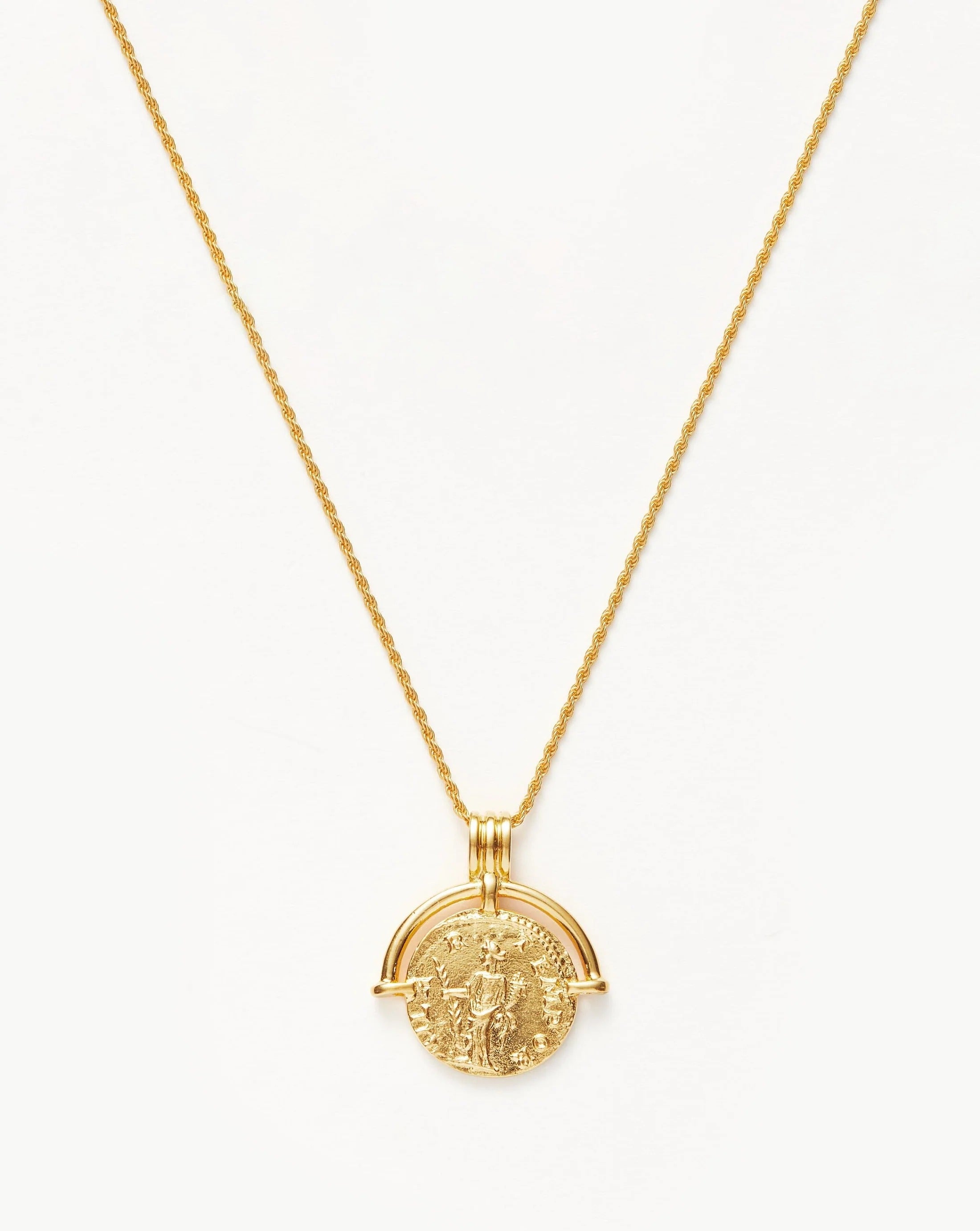 Lucy Williams Medium Engravable Roman Arc Coin Necklace
