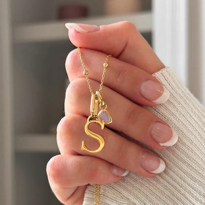 Initial & Birthstone Necklace